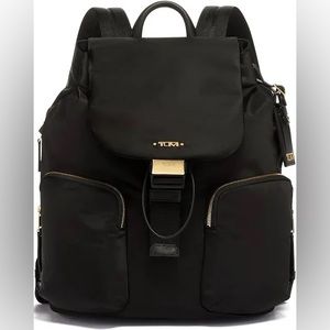 New Tumi Nylon Backpack Voyageur Rivas in Black with Gold Hardware